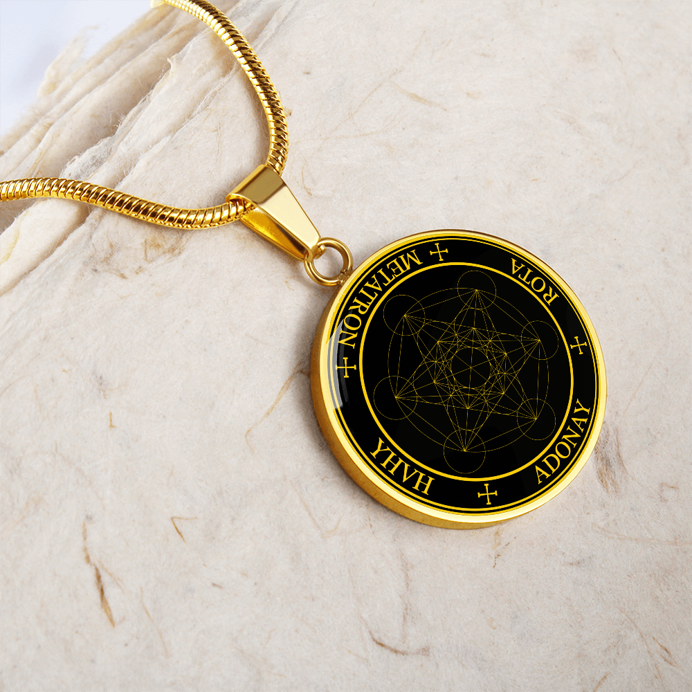 Archangel Metatron Sigil Necklace - Black