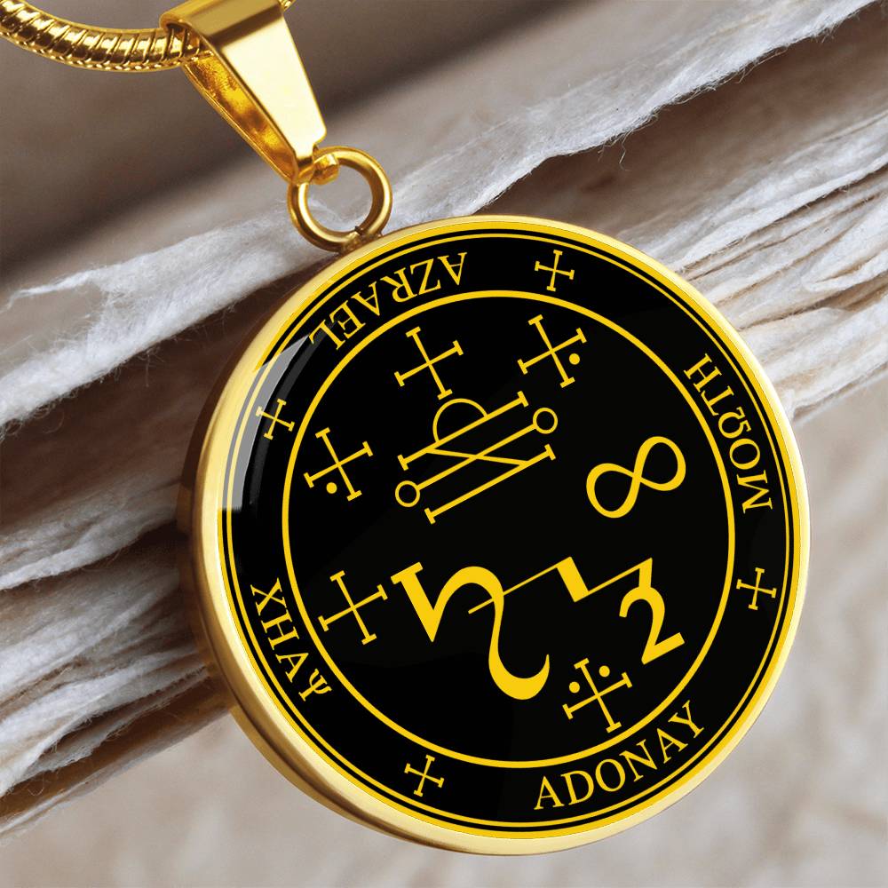 Archangel Azrael Sigil Necklace - Black
