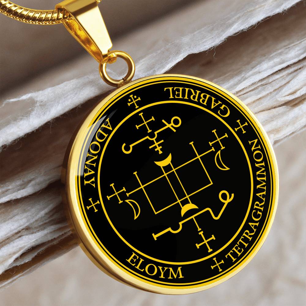 Archangel Gabriel Sigil Necklace - Black