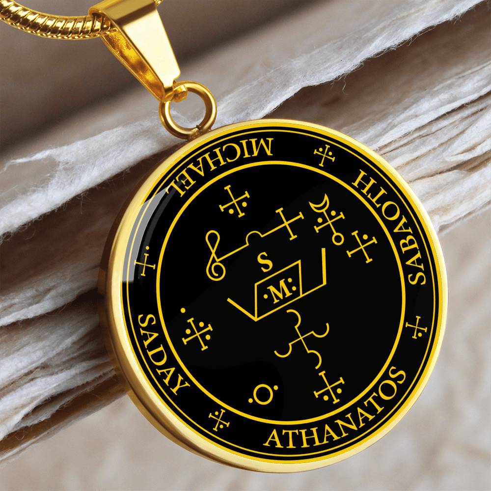 Archangel Michael Sigil Necklace - Black