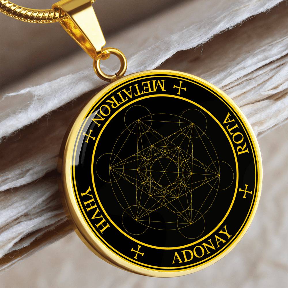 Archangel Metatron Sigil Necklace - Black