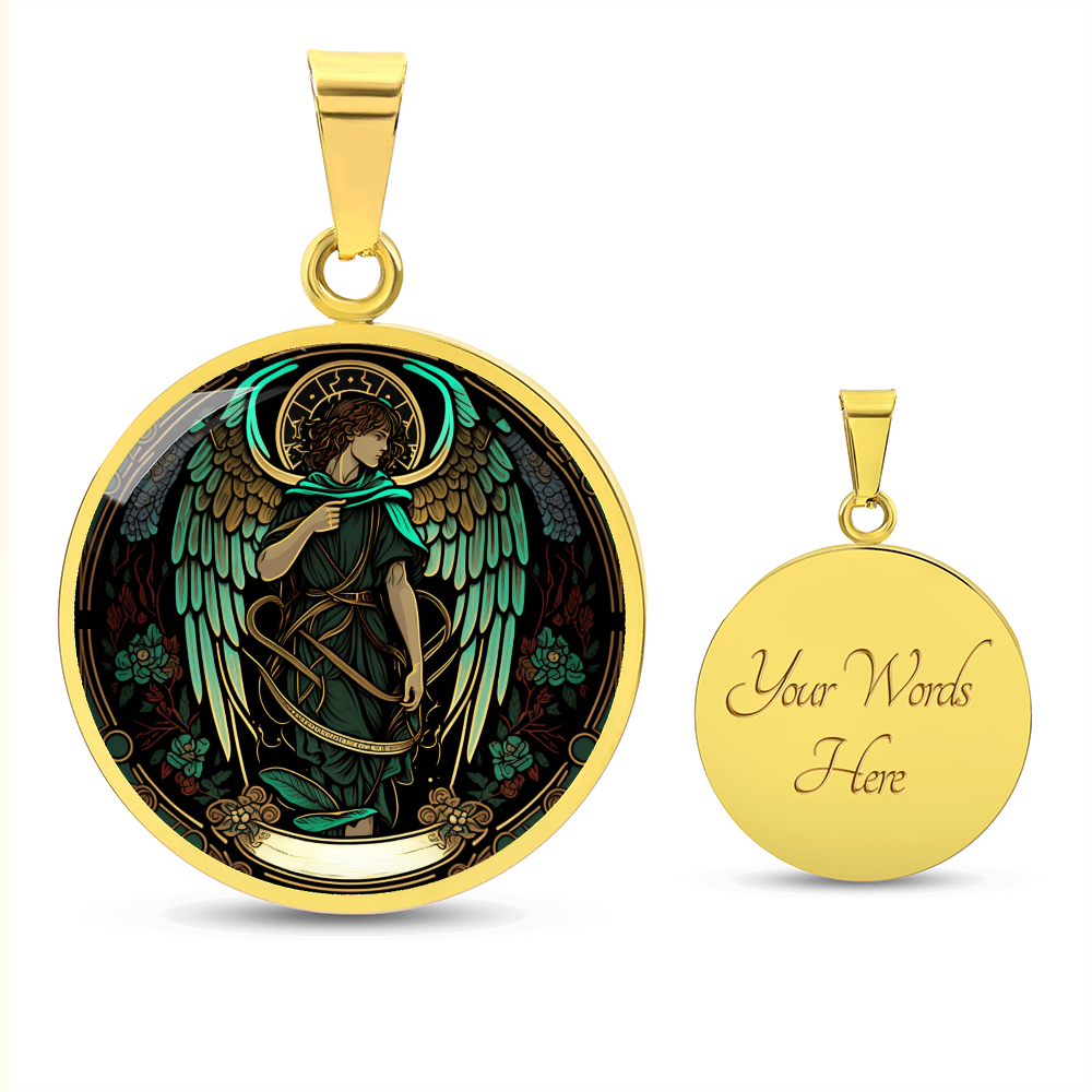 Archangel Raphael Graphic Art Necklace