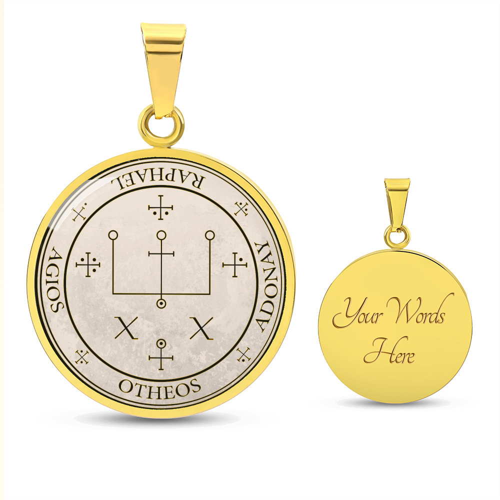 Archangel Raphael Sigil Necklace - Old Manuscript