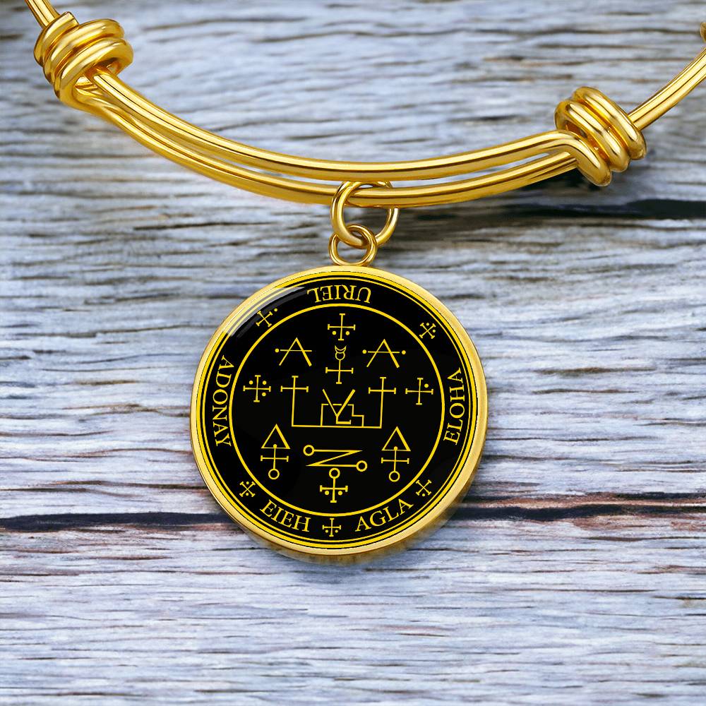 Archangel Uriel Sigil Bracelet.- Black