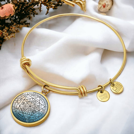 18k gold 7 archangels sigil bracelet protection sigil manifestation sigil spiritual jewelry
