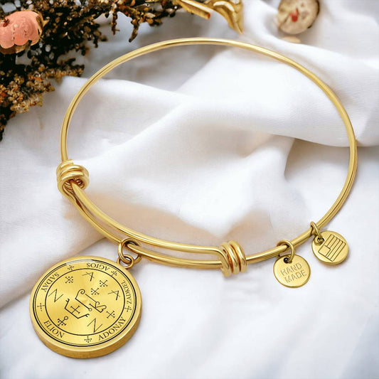 18k gold archangel Zadkiel sigil bracelet protection sigil manifestation sigil spiritual jewelry