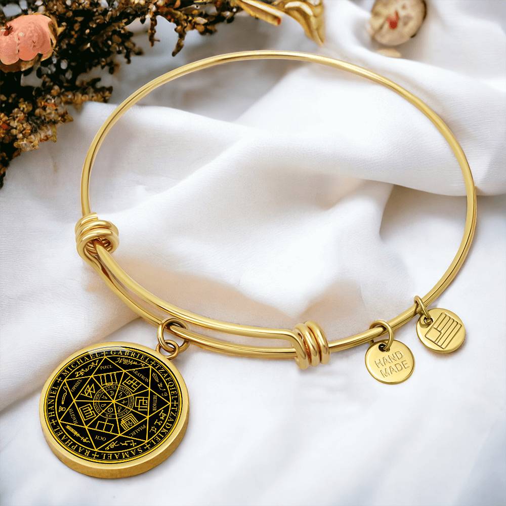 18k gold 7 archangels sigil bracelet protection sigil manifestation sigil spiritual jewelry