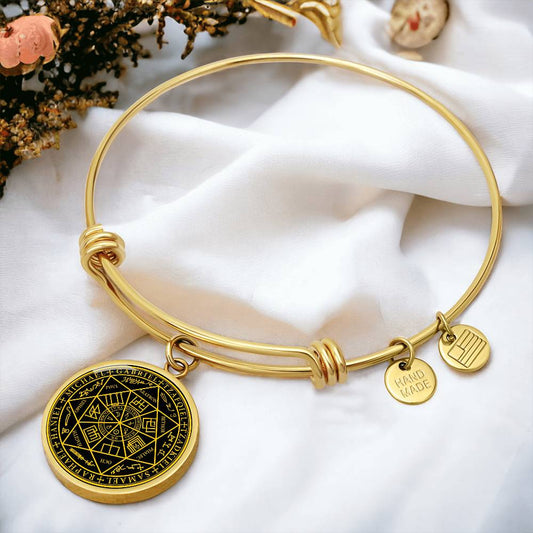 18k gold 7 archangels sigil bracelet protection sigil manifestation sigil spiritual jewelry