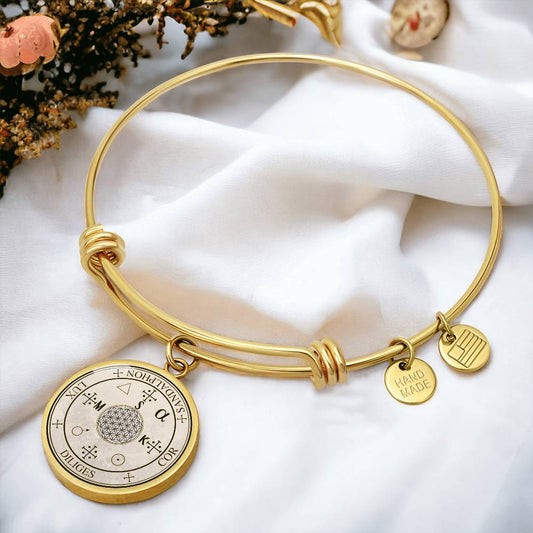 18k gold archangel sandalphon sigil bracelet protection sigil manifestation sigil spiritual jewelry