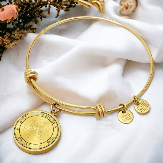 18k gold archangel michael sigil bracelet protection sigil manifestation sigil spiritual jewelry