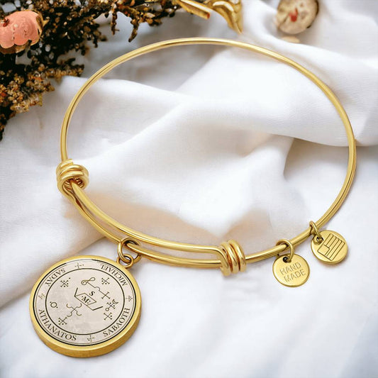 18k gold archangel michael sigil bracelet protection sigil manifestation sigil spiritual jewelry
