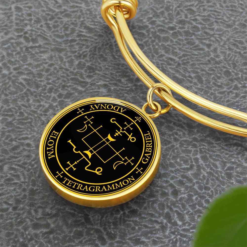 Archangel Gabriel Sigil Necklace - Black