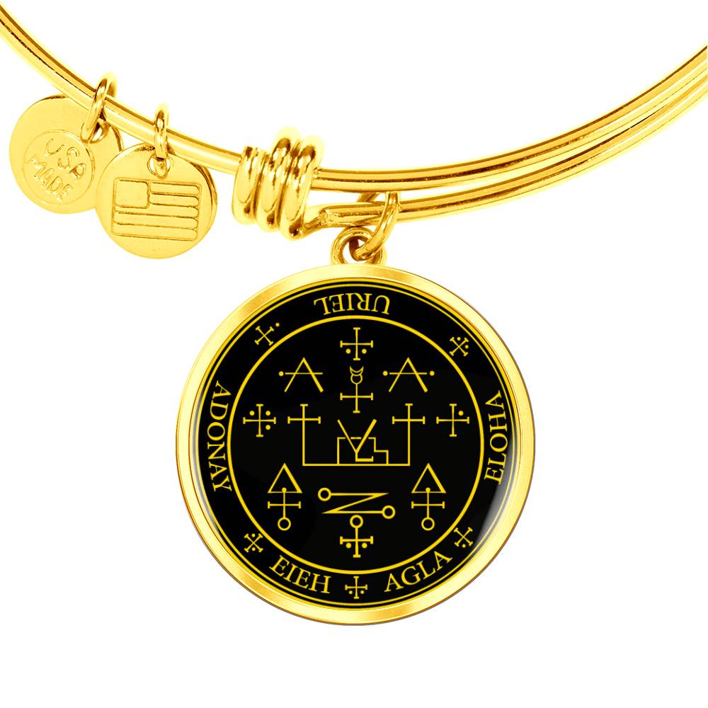 Archangel Uriel Sigil Bracelet.- Black